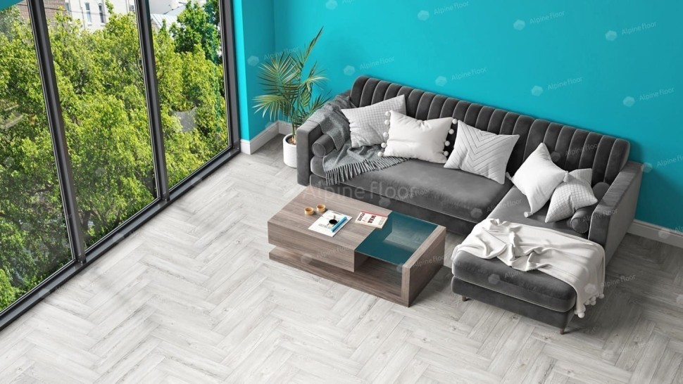Виниловая плитка "Alpine Floor" Parquet LVT Снежный (590*118*2,5 мм) — купить в Ростове-на-Дону