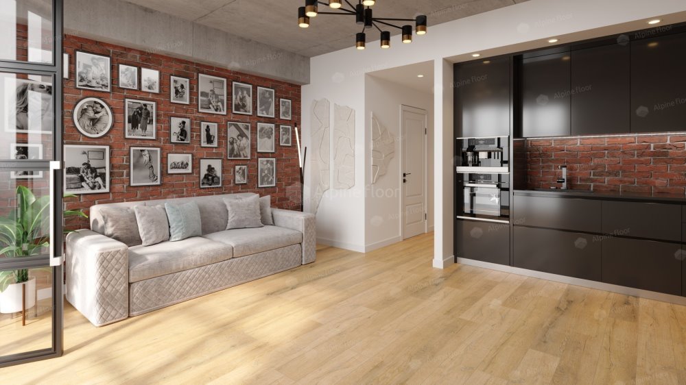 SPC Ламинат "Alpine Floor" Дуб медовый (1220*183*8 мм) — купить в Ростове-на-Дону