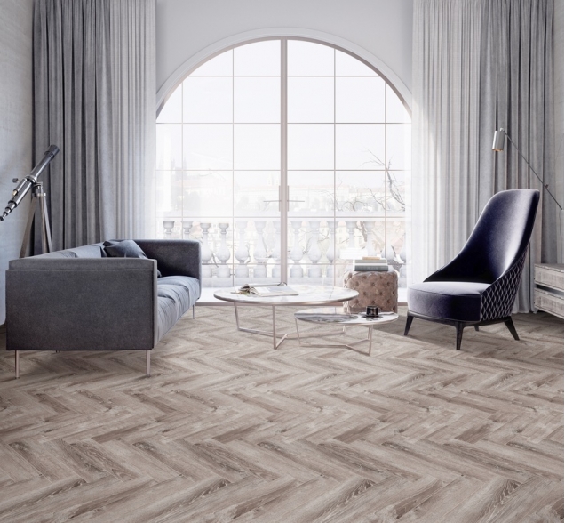 Виниловый ламинат SPC "Cronafloor" Herringbone Дуб Тулон (640*128*4,5 мм) — купить в Ростове-на-Дону