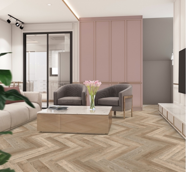 Виниловый ламинат SPC "Cronafloor" Herringbone Дуб Лилль (640*128*4,5 мм) — купить в Ростове-на-Дону