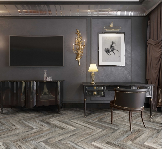 Виниловый ламинат SPC "Cronafloor" Herringbone Дуб Реймс (640*128*4,5 мм) — купить в Ростове-на-Дону