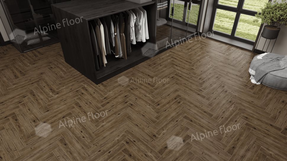 Ламинат "Alpine Floor" Herringbone 12 PRO Дуб Бордо (606*101*12 мм) — купить в Ростове-на-Дону