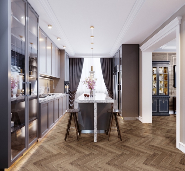 Виниловый ламинат SPC "Cronafloor" Herringbone Дуб Тулуза (640*128*4,5 мм) — купить в Ростове-на-Дону